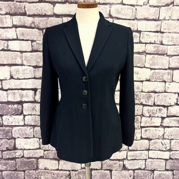 Ann Taylor Jackets & Blazers - Ann Taylor Navy 3 Button Long Sleeve Fully Lined Jacket Size 4P